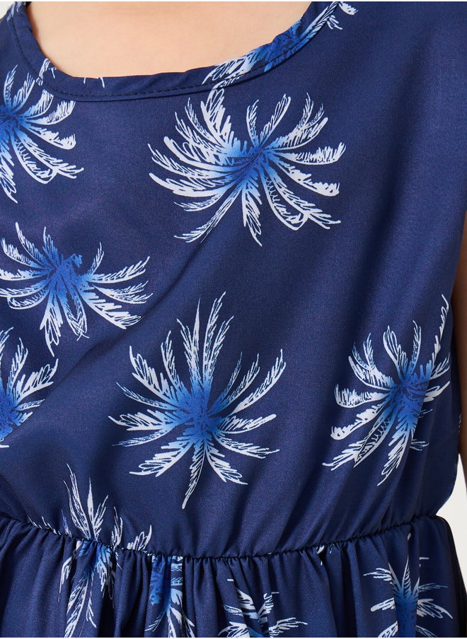 Styli All-Over Print Ruffled Sleeves Dress  - Image 3