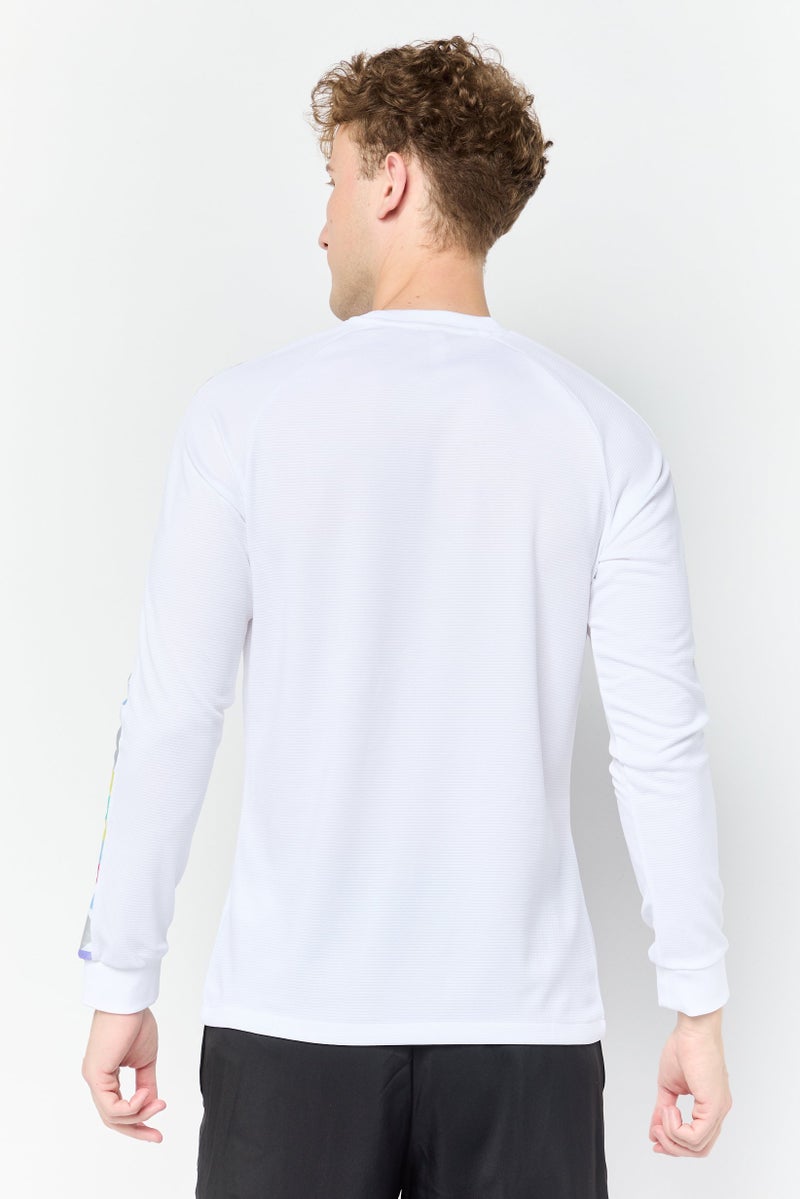 Adidas Men Sportswear Fit Long Sleeves Manchester United FC Jersey, White - Image 3