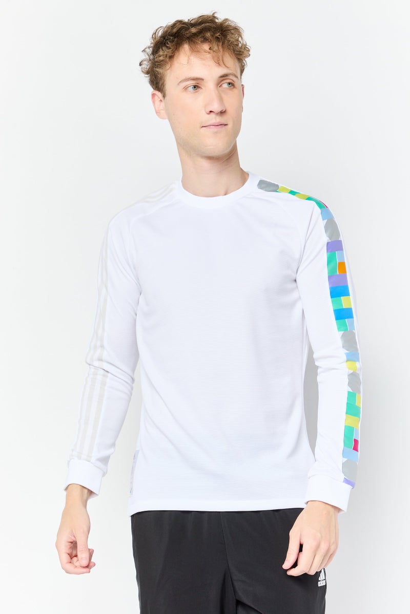 Adidas Men Sportswear Fit Long Sleeves Manchester United FC Jersey, White - Image 1