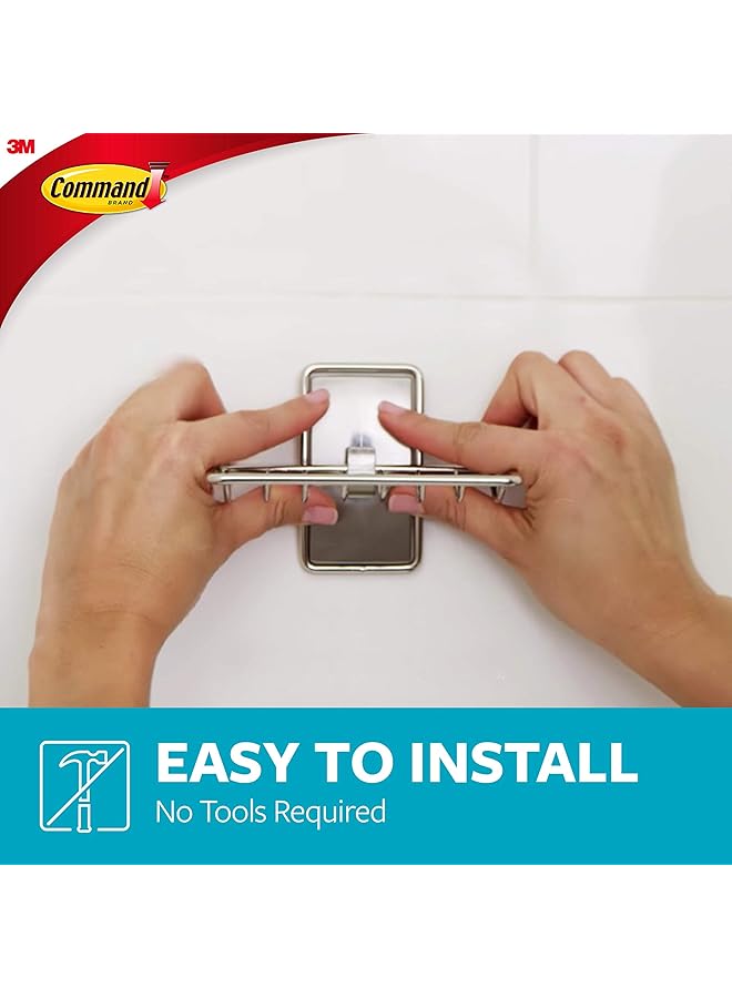 Command Soap Dish For Shower Damage Free Hanging Bathroom Soap Dish No Tools Bar Soap Holder 1 Satin Nickel Soap Dish And 2 Water Resistant Strips - Image 4