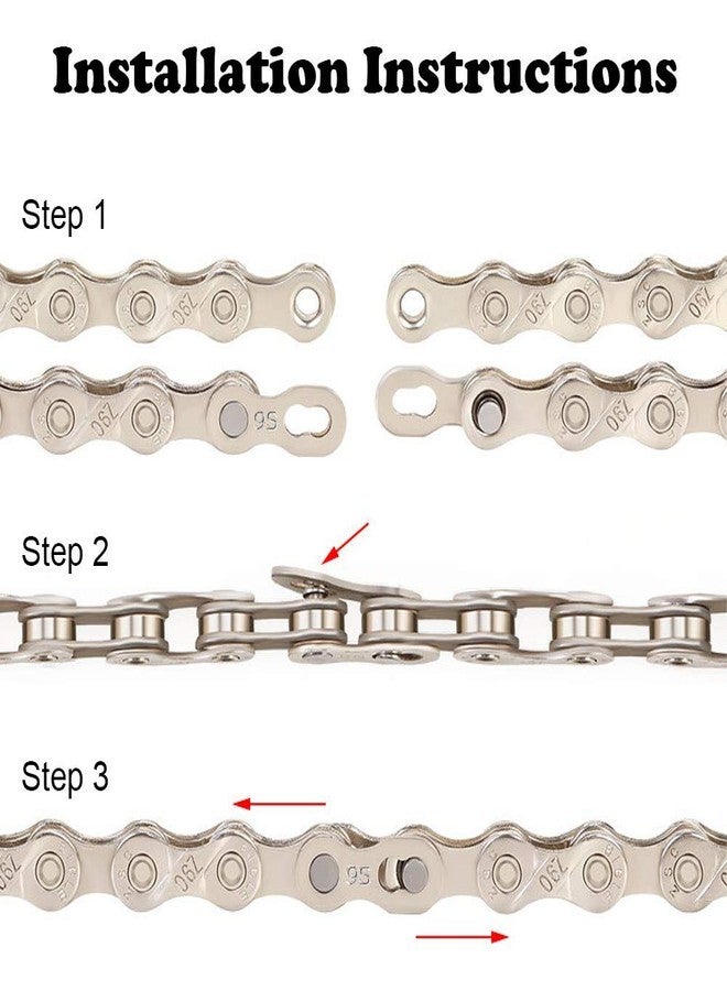 JFOYH 6 Pairs 12 Speed Bike Chain Quick Links, Reusable Bicycle Chain Connectors for Most 12 Speed Chains, Easy Installation, Silver - Image 3