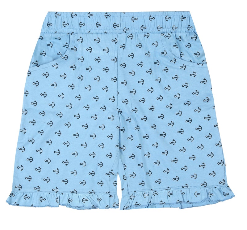 ICEDIVE Girls' Regular Fit Printed Cotton Shorts - Pack of 2 in Multicolour for Comfort and Style - Image 3