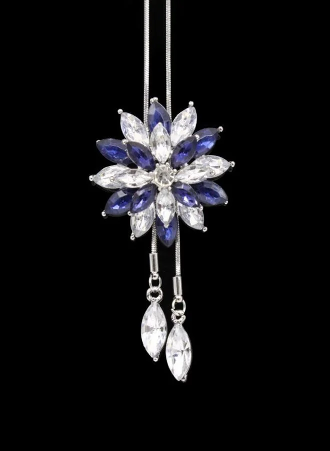 Take Two Embellished Floral Shaped Tassel Pendant Necklace