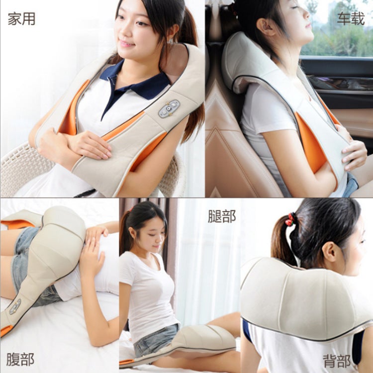 Kneading Massage Shawl Multifunctional Red Compress Waist And Back Kneading Neck Protection Device Car And Home Dual-Use Massager - Image 4