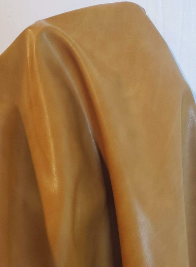 NAT LEATHERS جلد صناعي ناعم الملمس بلونين، بني إيطالي وبني كراميل، سمك 0.8 مم، طول 1 ياردة، عرض 36 بوصة × طول 52 بوصة (بني بريطاني). - Image 4