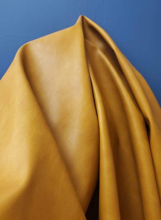 NAT LEATHERS جلد صناعي ناعم الملمس بلونين، بني إيطالي وبني كراميل، سمك 0.8 مم، طول 1 ياردة، عرض 36 بوصة × طول 52 بوصة (بني بريطاني). - Image 3