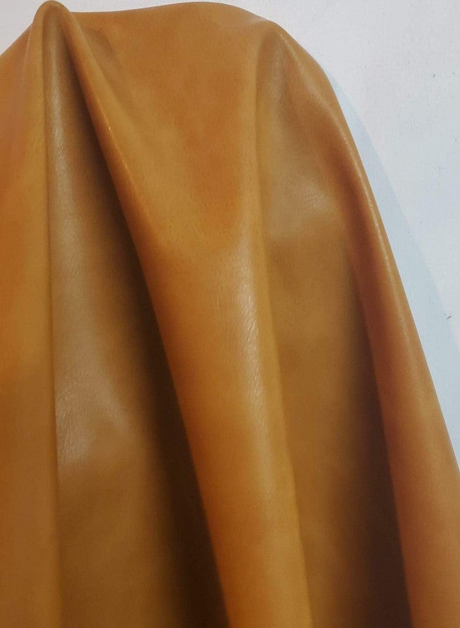 NAT LEATHERS جلد صناعي ناعم الملمس بلونين، بني إيطالي وبني كراميل، سمك 0.8 مم، طول 1 ياردة، عرض 36 بوصة × طول 52 بوصة (بني بريطاني). - Image 5