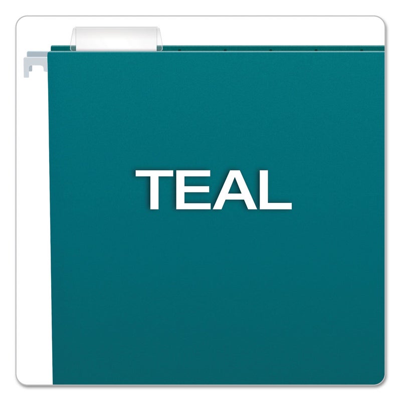 Pendaflex Recycled Hanging Folders, Letter Size, Teal, 1/5 Cut, 25/BX (81614) - Image 4