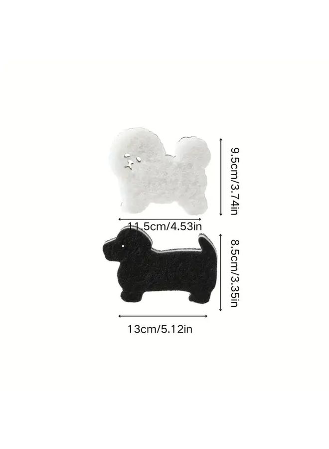 2pcs Dog Shaped Kitchen Sponges Double Sided Scrubbing Pads Non Scratch Dishwashing Sponges - Image 3