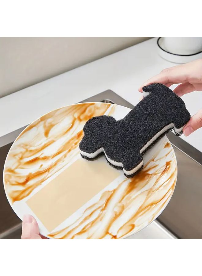 2pcs Dog Shaped Kitchen Sponges Double Sided Scrubbing Pads Non Scratch Dishwashing Sponges - Image 4