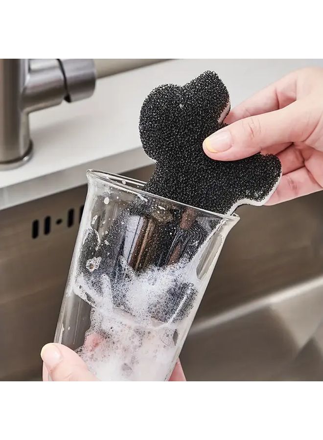 2pcs Dog Shaped Kitchen Sponges Double Sided Scrubbing Pads Non Scratch Dishwashing Sponges - Image 1