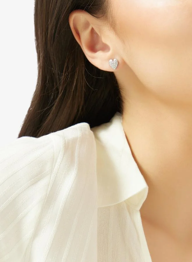 Guess  Heart Pave Stud Earrings for Women | Best Price UAE