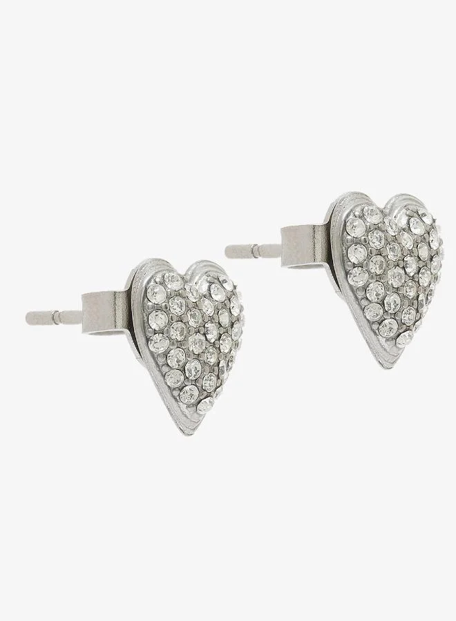 Heart Pave Stud Earrings