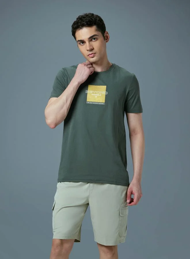 Technosport Technosport Men Printed Slim Fit Round Neck T-Shirt