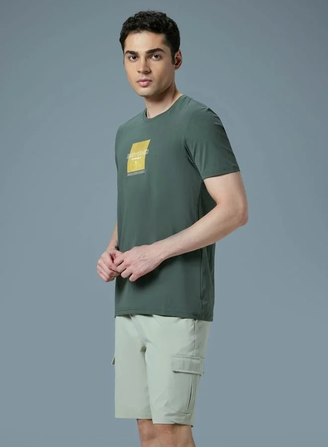 Technosport Technosport Men Printed Slim Fit Round Neck T-Shirt