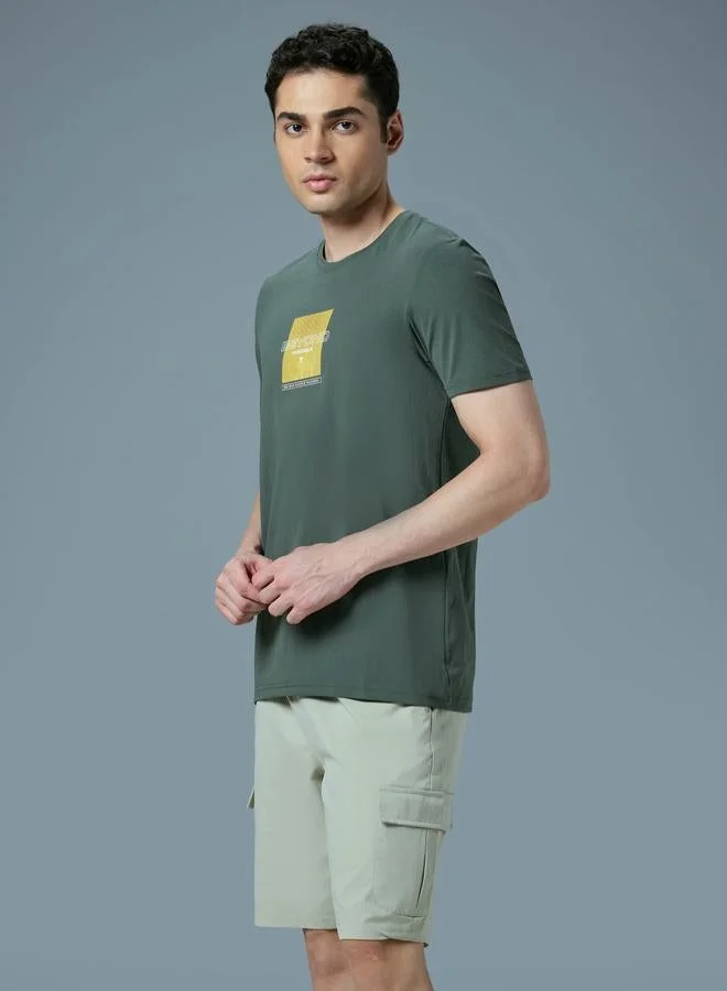 Technosport Technosport Men Printed Slim Fit Round Neck T-Shirt