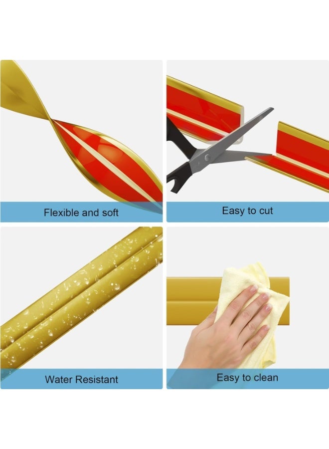 JOGAMS 5m Length Flexible Wall Corner Protector Trim Molding 4cm Width Peel and Stick Molding 90° Inside and Outside Corner Guards Trim for Tile and Wall Edges Gaps Table Furniture and Wall Repair - Image 5