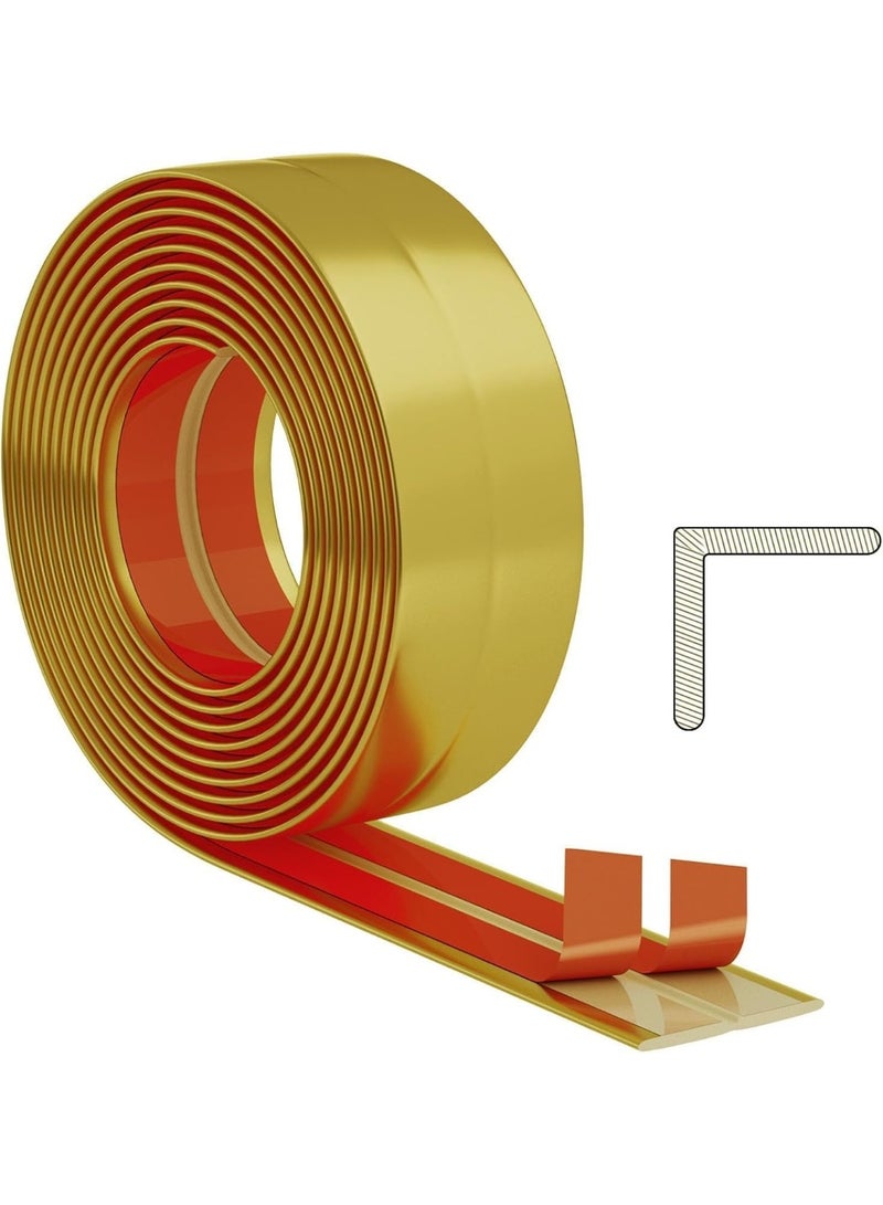 JOGAMS 5m Length Flexible Wall Corner Protector Trim Molding 4cm Width Peel and Stick Molding 90° Inside and Outside Corner Guards Trim for Tile and Wall Edges Gaps Table Furniture and Wall Repair - Image 1