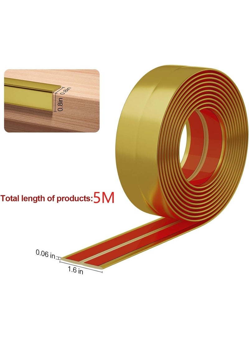 JOGAMS 5m Length Flexible Wall Corner Protector Trim Molding 4cm Width Peel and Stick Molding 90° Inside and Outside Corner Guards Trim for Tile and Wall Edges Gaps Table Furniture and Wall Repair - Image 3