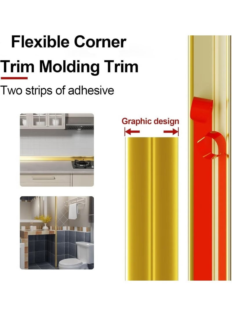 JOGAMS 5m Length Flexible Wall Corner Protector Trim Molding 4cm Width Peel and Stick Molding 90° Inside and Outside Corner Guards Trim for Tile and Wall Edges Gaps Table Furniture and Wall Repair - Image 4