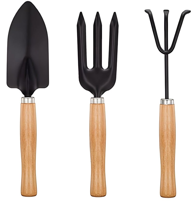 Garth Gardening Combo - Big Sized Hand Cultivator, Small Trowel, Garden Fork (Set of 3) - Image 1