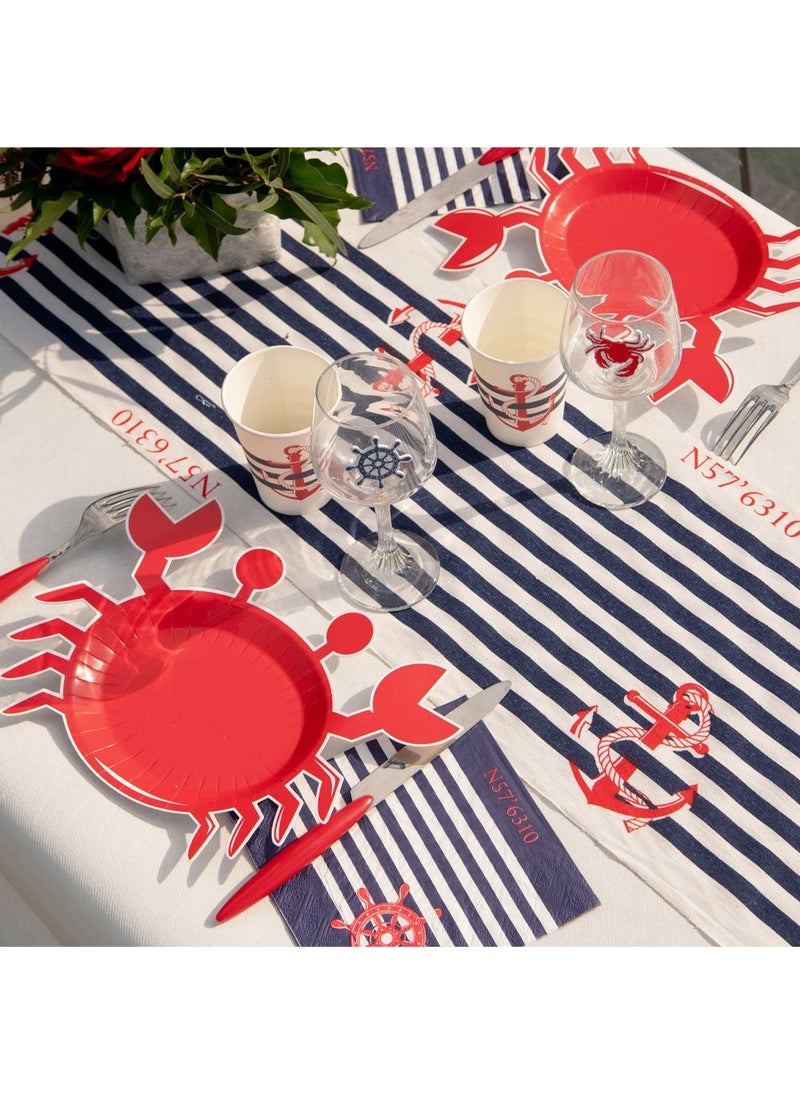 SANTEX Crab Disposable Paper Plates Red Maritime 25cm 10-Pack - Image 2