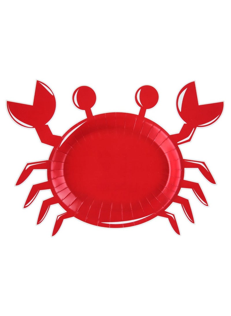 SANTEX Crab Disposable Paper Plates Red Maritime 25cm 10-Pack - Image 1