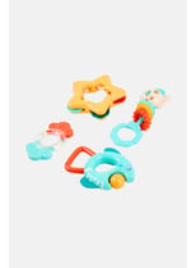 HUANGER 4-Piece Baby Teether Rattle Set – Educational Sensory Toys - Image 2