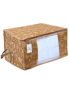 Kuber Industries Kuber Industries Underbed Rectangular Non Woven Storage Bag|Storage Organiser|Blanket Cover| Set of 3 (Beige, Non-Woven)  - Image 3