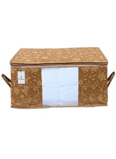 Kuber Industries Kuber Industries Underbed Rectangular Non Woven Storage Bag|Storage Organiser|Blanket Cover| Set of 3 (Beige, Non-Woven)  - Image 2