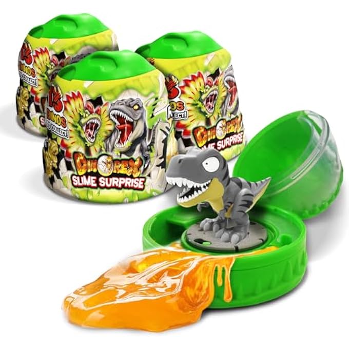 CRAZE Magic Slime Set of 3-3 x Dinorex Capsules with Slime Children and Collectable Dinosaur Figures - 13 Dinosaurs to Collect, 3 Included - Image 1