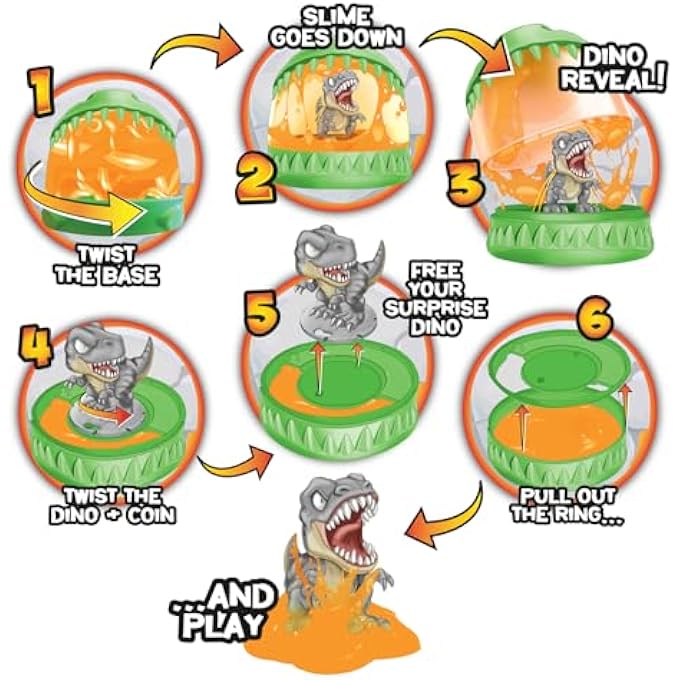 CRAZE Magic Slime Set of 3-3 x Dinorex Capsules with Slime Children and Collectable Dinosaur Figures - 13 Dinosaurs to Collect, 3 Included - Image 2
