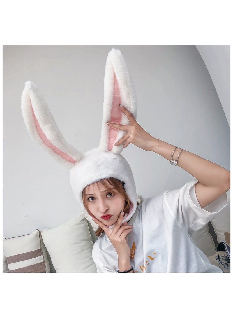 Cute Plush Fun Bunny Ears Hood Women Costume Hats - Image 2