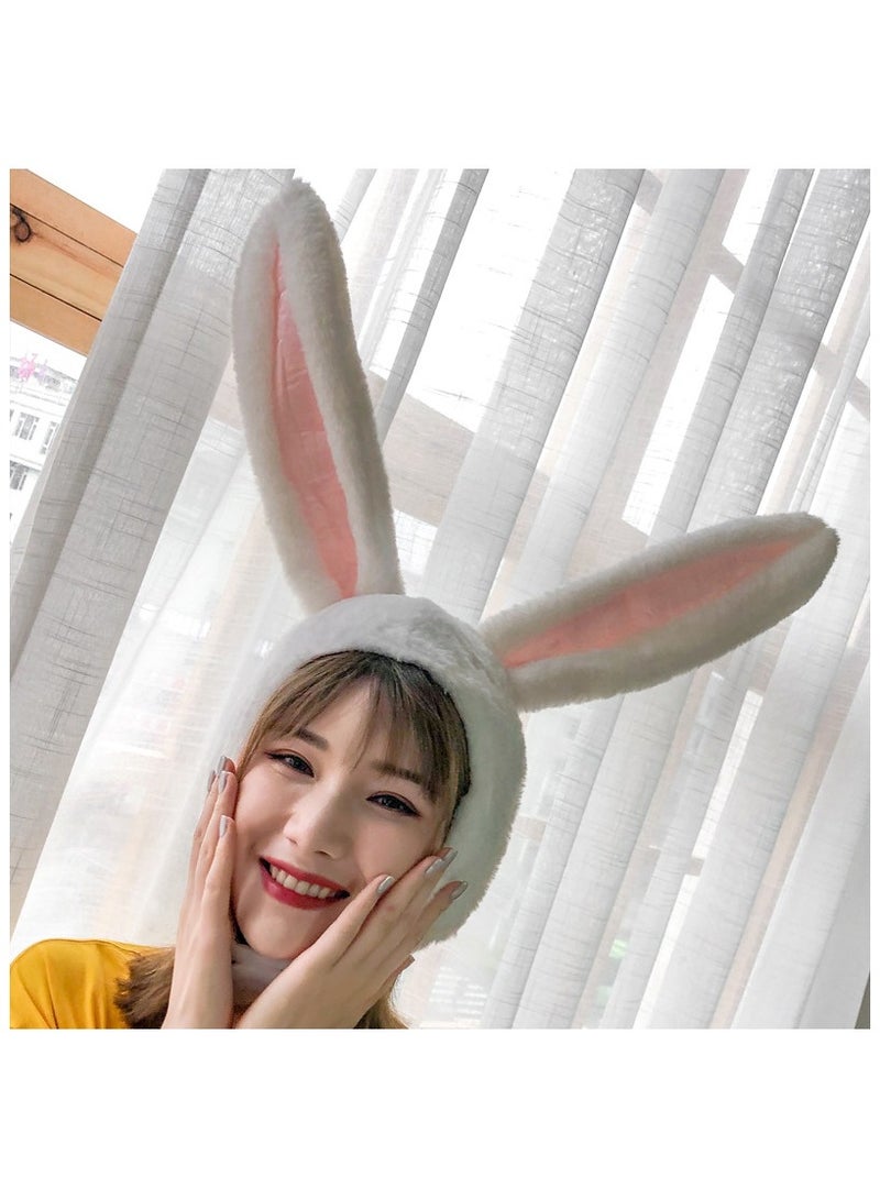 Cute Plush Fun Bunny Ears Hood Women Costume Hats - Image 3