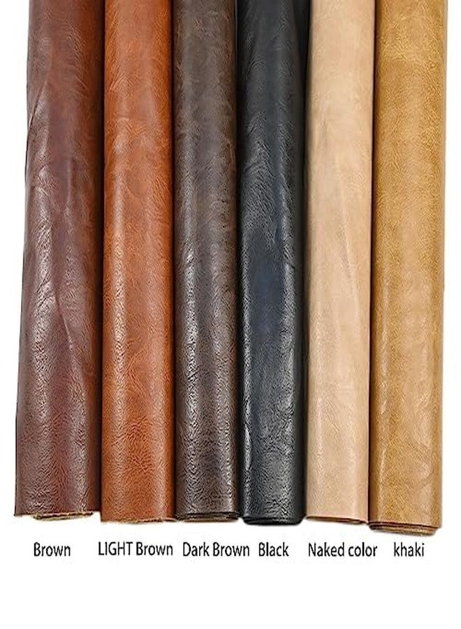 Yoquare 250cm x 140cm Soft Leather Fabric - Faux Leather Fabric -1mm Thick for Upholstery - DIY Crafts - Light Brown Crazy Horse Distress - Image 4