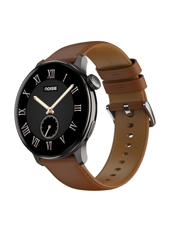 Noise Pro 6R 1.46" AMOLED Smart Watch, 1000 NITS, Powered by AI Pro, Built-in GPS, Strava Integration, Stainless Steel Dial, Video Watch Faces, 3ATM, Emergency SOS, TWS Connectivity (Classic Brown) - Image 1