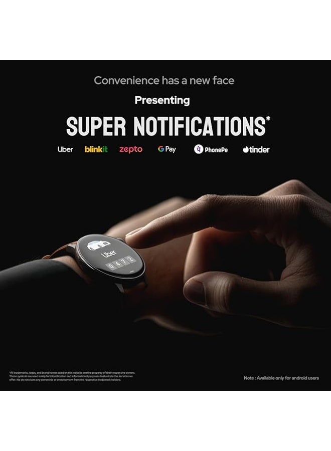 Noise Pro 6R 1.46" AMOLED Smart Watch, 1000 NITS, Powered by AI Pro, Built-in GPS, Strava Integration, Stainless Steel Dial, Video Watch Faces, 3ATM, Emergency SOS, TWS Connectivity (Classic Brown) - Image 2