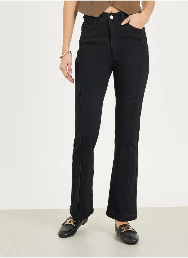 ستايلي Fit & Flare Pintuck Ankle Length Jeans