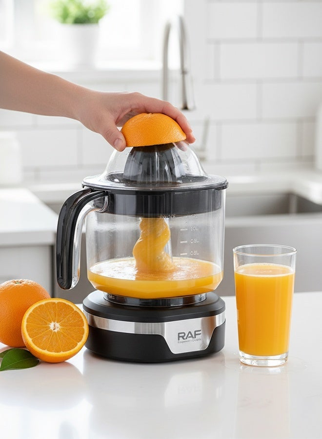 آر إيه أف عصارة حمضيات كهربائية، عصارة برتقال بمحرك قوي ومصباح LED، مخروطان وخالية من مادة BPA، عصير ليمون، محمول وسهل التنظيف، أساسي لعصير صحي، أسود، 1.2 لتر - Image 1