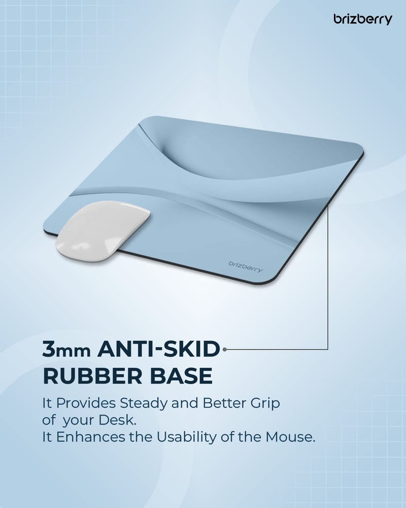 ARTBRIZ® Brizberry Art-Pro Mouse Pad, Optimised for Speed and Precision, Premium Anti Skid Rubber Base, for Office Desktop Laptop PC Mac, 240mm x 240mm x 3mm (112S - Pack of 1) - Image 3