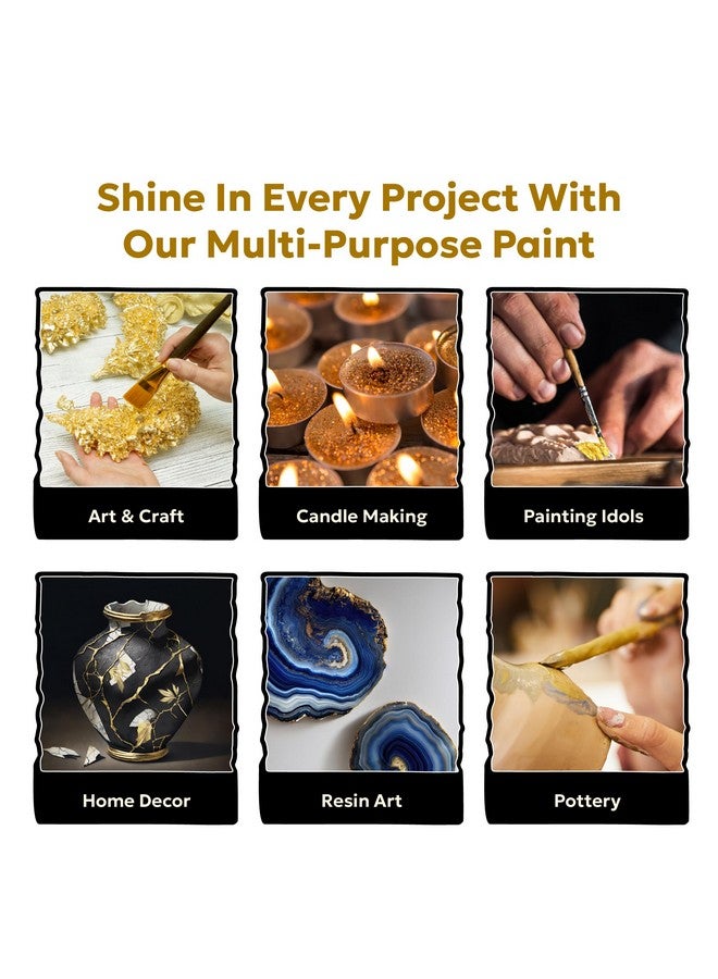 Granotone Acrylic Venezia Metallic Colour 24 Carats Gold 50 Ml Extra Sheen Non Fading Indoor/Outdoor Non Toxic Multi Surface Pro Artist Hobby Painters & Kid Made In India - Image 5