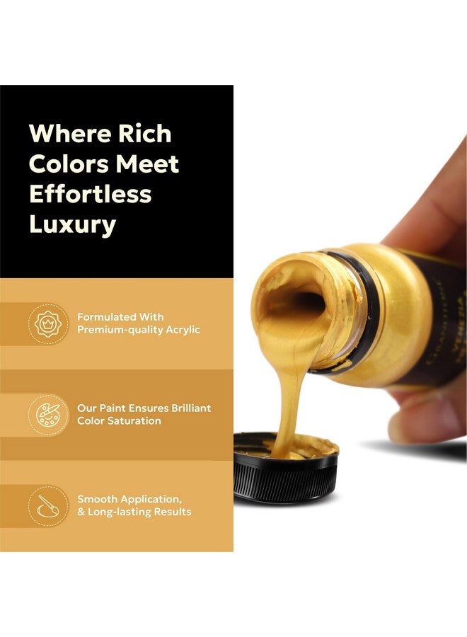 Granotone Acrylic Venezia Metallic Colour 24 Carats Gold 50 Ml Extra Sheen Non Fading Indoor/Outdoor Non Toxic Multi Surface Pro Artist Hobby Painters & Kid Made In India - Image 3