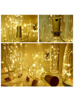 Lexton Lexton 2 Meter 20 LEDs Wine Bottle Cork String Light Copper Wire Starry Fairy Lights Battery Powered Battery Not Included for Indoor Outdoor Decorations Warm White Pack of 1 Standard  - Image 2