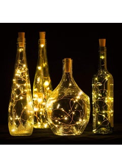 Lexton Lexton 2 Meter 20 LEDs Wine Bottle Cork String Light Copper Wire Starry Fairy Lights Battery Powered Battery Not Included for Indoor Outdoor Decorations Warm White Pack of 1 Standard  - Image 4