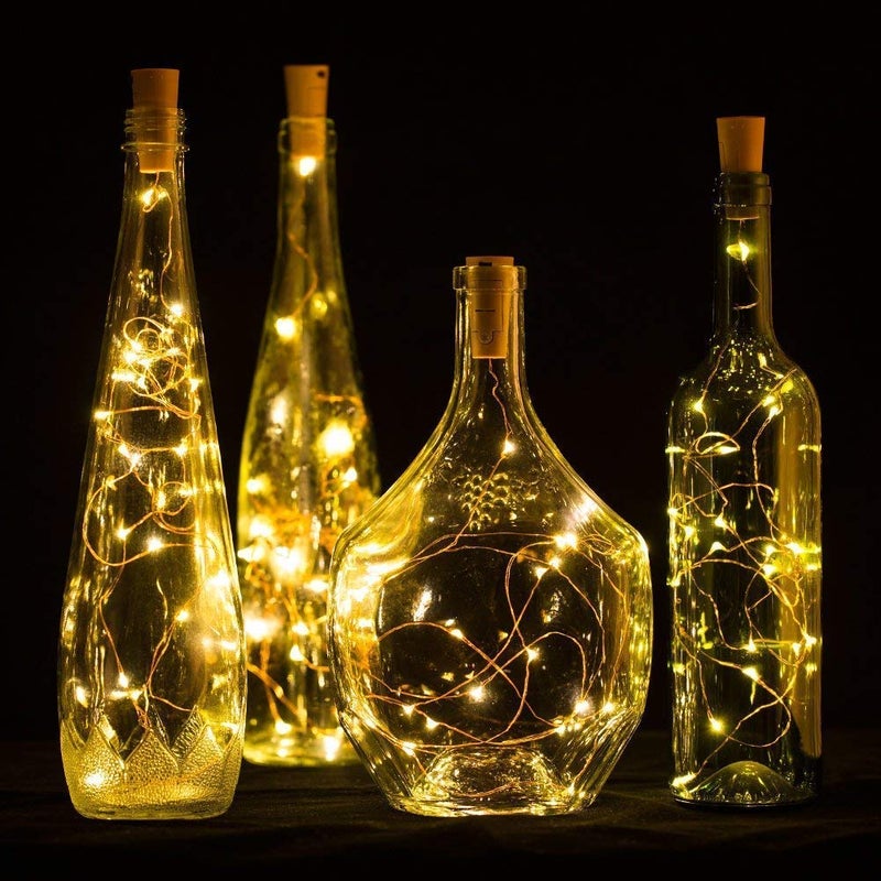 Lexton Lexton 2 Meter 20 LEDs Wine Bottle Cork String Light Copper Wire Starry Fairy Lights Battery Powered Battery Not Included for Indoor Outdoor Decorations Warm White Pack of 1 Standard  - Image 4