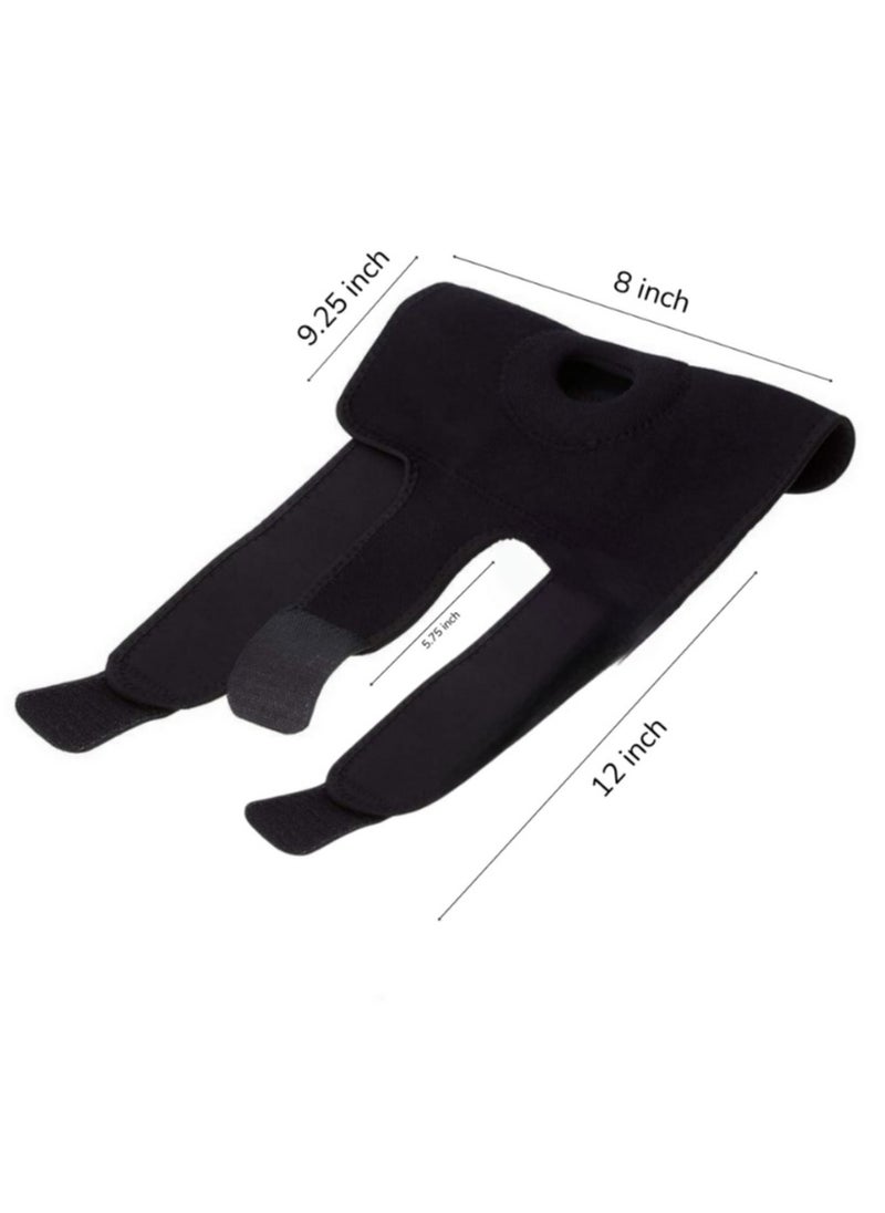 Generic Open Patella Knee Support with Stays (Black) | Adjustable Neoprene Knee Brace, Lightweight, Comfortable Design | Suitable for Knee Circumference 12.5" to 18" | Great for Injury Recovery, Athletic Pursuits & Daily Activities | Pack of 1  - Image 3