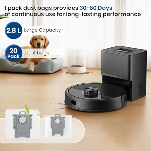 BUXEBUX 20-Pack Q7 M5+, Q5+ Replacement Dust Bags for Roborock Q5 Max+, Q5 Pro+, S8,S7 Pro Ultra, S7MaxV Ultra, S8+, Q7,Q8 Max+, Q10 S5+,Q10 X5+ Vacuum Bags for Roborock, Disposable Dust Bags - Image 4