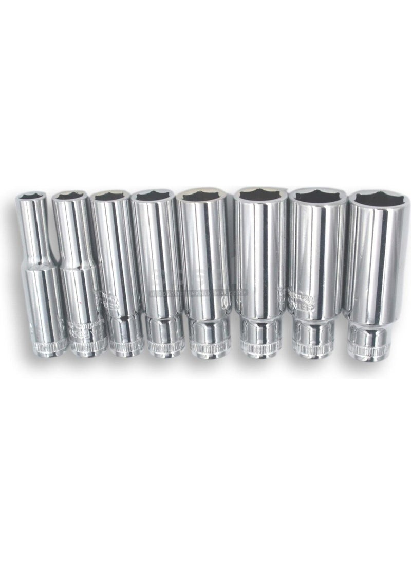 Ceta Form C04-R08 8 Piece 1/4” 6 Corner Deep Socket Wrench Set  - Image 1