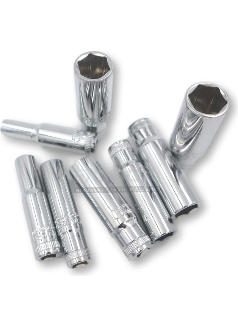 Ceta Form C04-R08 8 Piece 1/4” 6 Corner Deep Socket Wrench Set  - Image 2