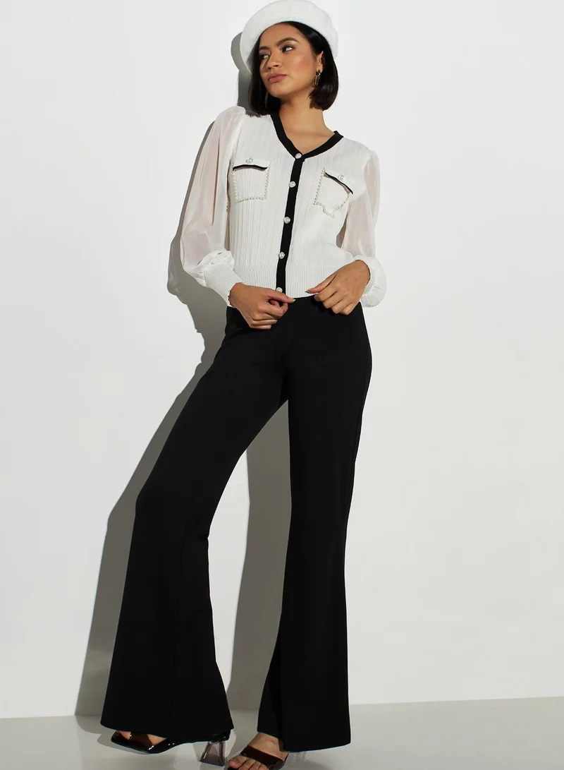 2Xtremz Embellished Pocket Detail Puff Sleeve Dress